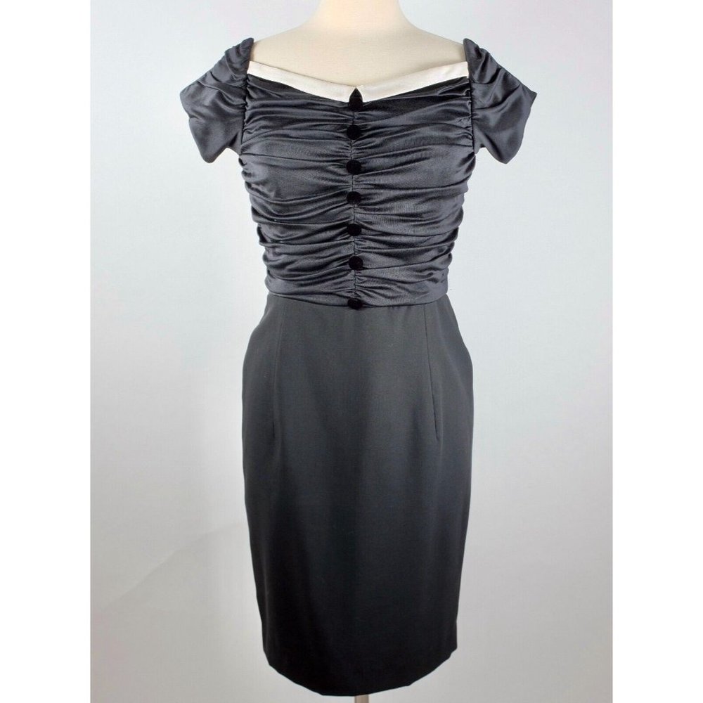 L'Wren Scott sz 46 US 8 - 10 dress black tuxedo Beau Monde